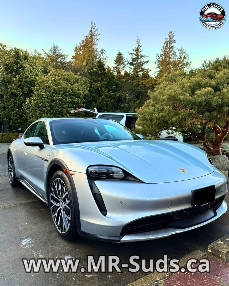 Silver Porsche detailed by Mr. Suds
