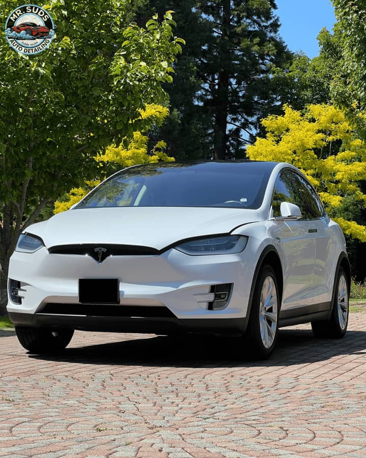 Mobile Detailing for Tesla Model X with Falcon Wing Doors — Full Wash and Interior Cleaning — Mr. Suds mobile detailing